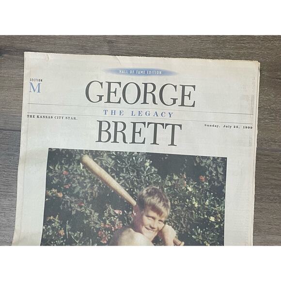 Kansas City Star Newspaper GEORGE BRETT KC Royals Cooperstown 1999 MLB Editorial - Picture 7 of 8